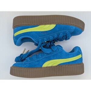 PUMA x Rihanna Fenty Creeper Phatty Suede Sneakers 399332-02 Blue Lime Women's 9